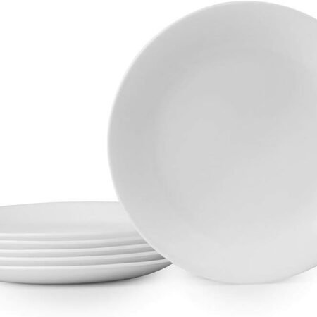 6-Piece 8.5-Inch Winter Frost White Glass Salad Plates