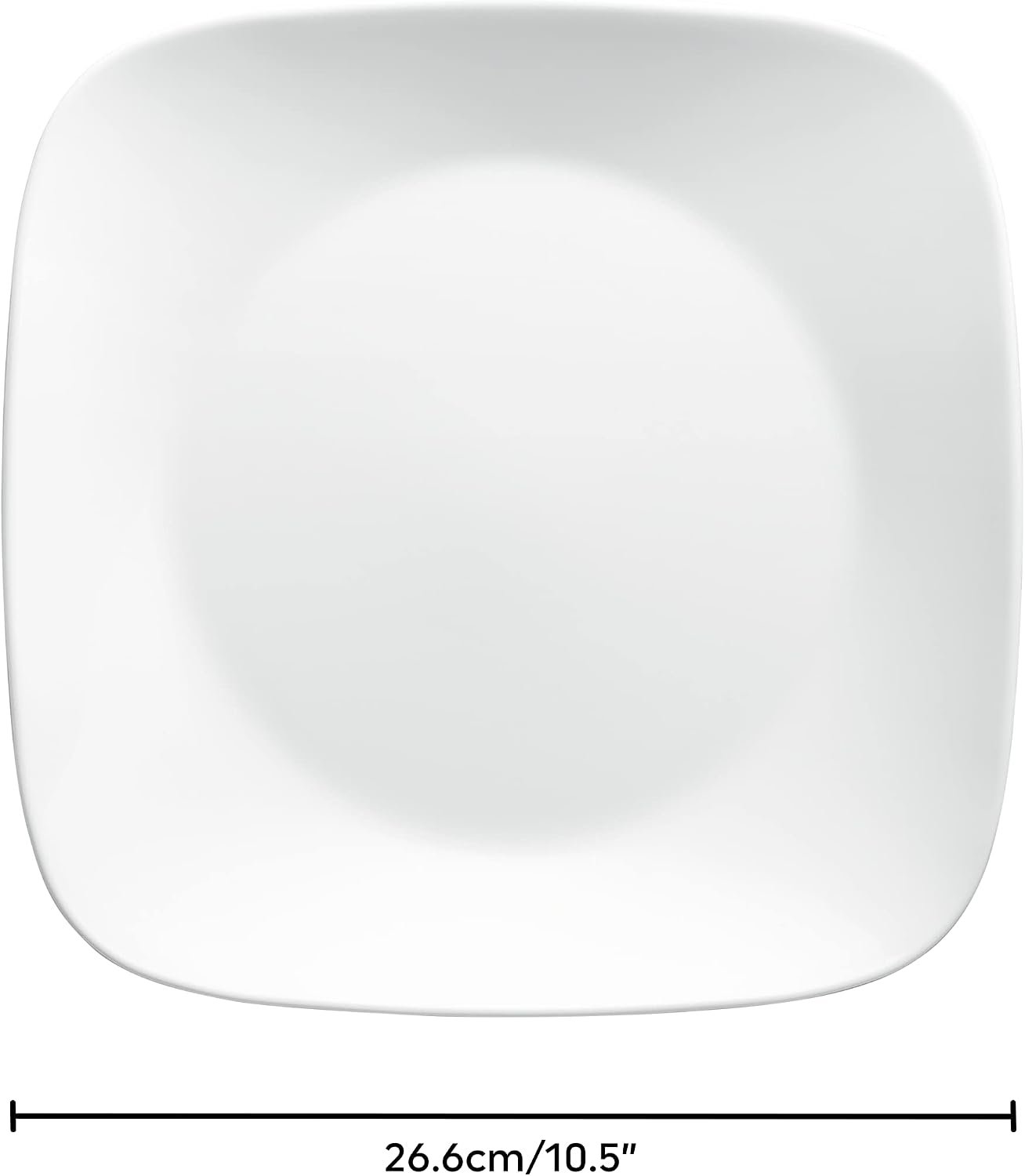 4-Piece 10.25-Inch Pure White Glass Dinner Plates - Image 2