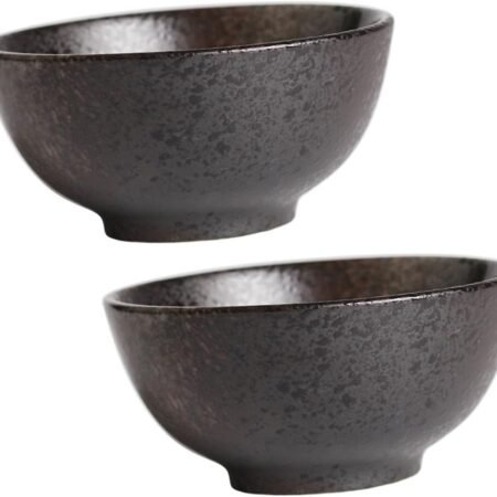 2-Piece Mini Ceramic Rice Soup Bowl Set