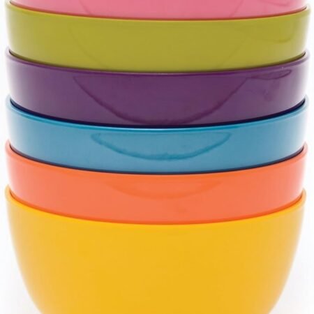 6-Piece 5.5" 22oz Multicolor Shatterproof Cereal Bowl Set