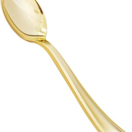 50-Pack 6.9-Inch Gold Plastic Spoons