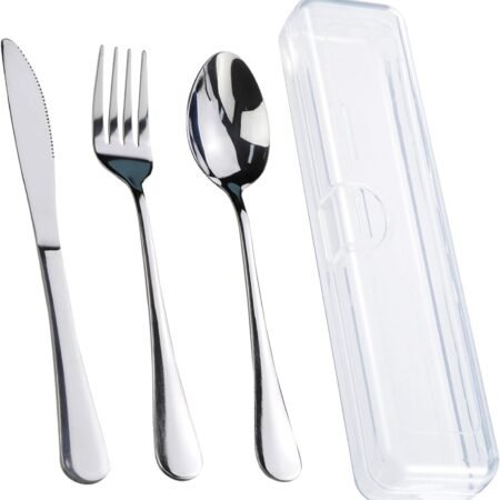 4-Piece Stainless Steel Travel Utensil Set with Case