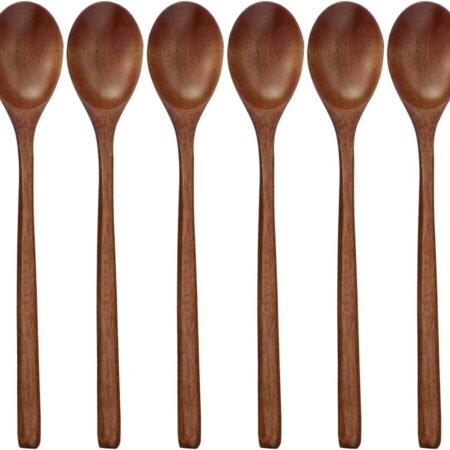 6-Piece 9-Inch Wooden Soup Spoons