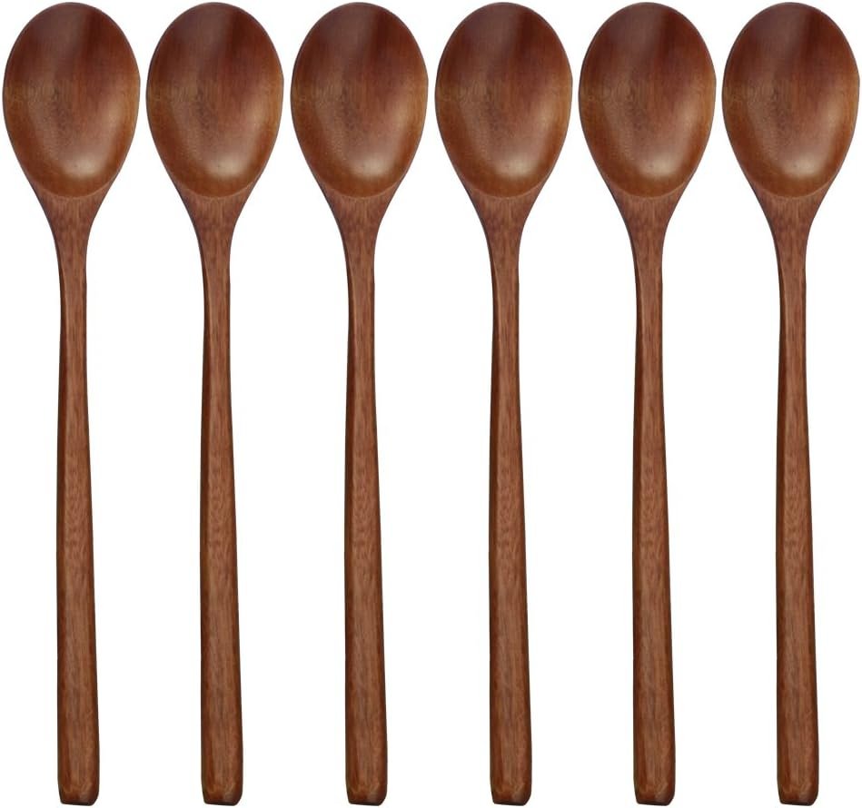 6-Piece 9-Inch Wooden Soup Spoons