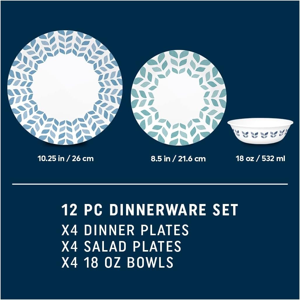 4-Piece Triple Layer Glass Dinner Plates Set - Image 2