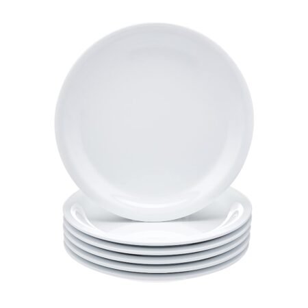 6-Piece 6.5-Inch White Oval Plate Set
