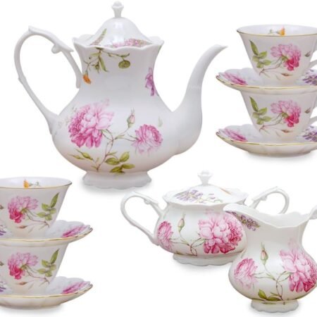 Dahlia 11-Piece Porcelain Tea Set