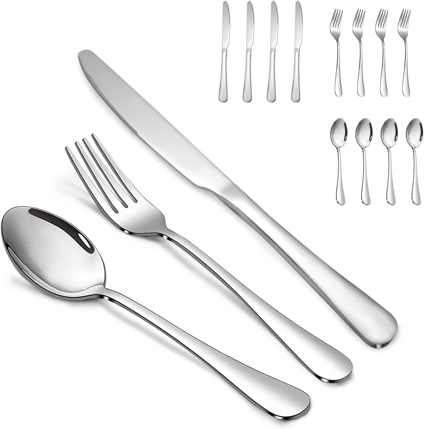 12-Piece Stainless Steel Silverware Set