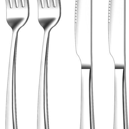 4-Piece Stainless Steel Fork and Knife Set