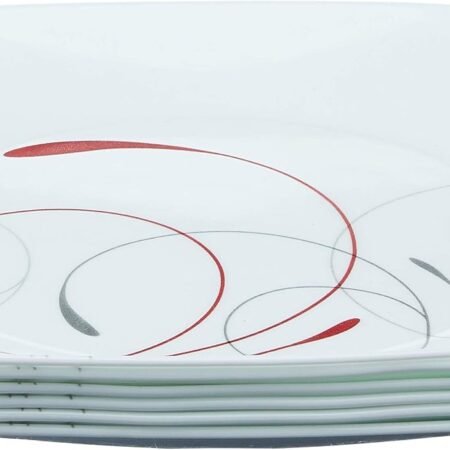 6-Piece 10.25-Inch Square Glass Salad Plates Splendor