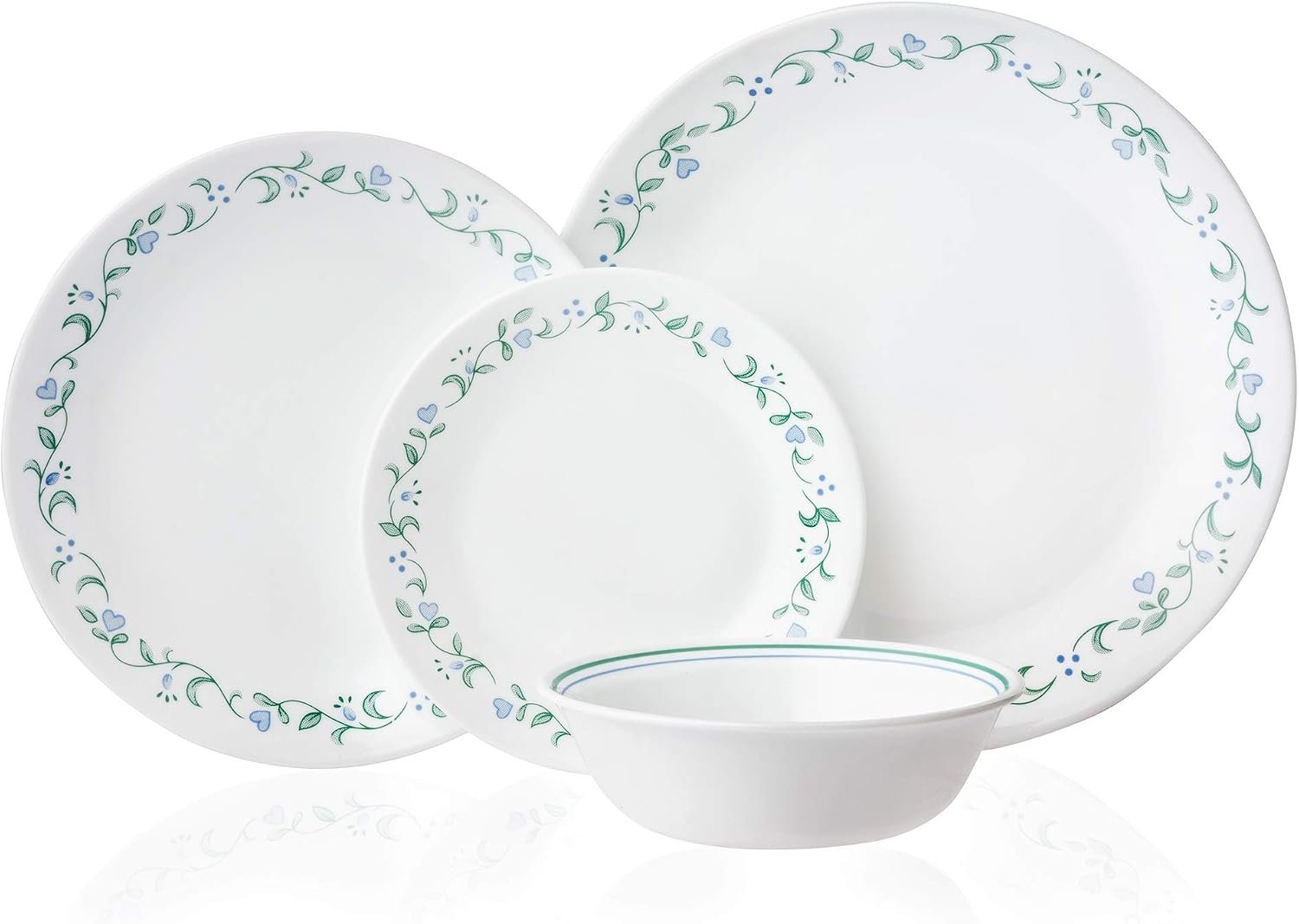 8-Piece Glass Dinner Plate Set Country Cottage Design - Image 2