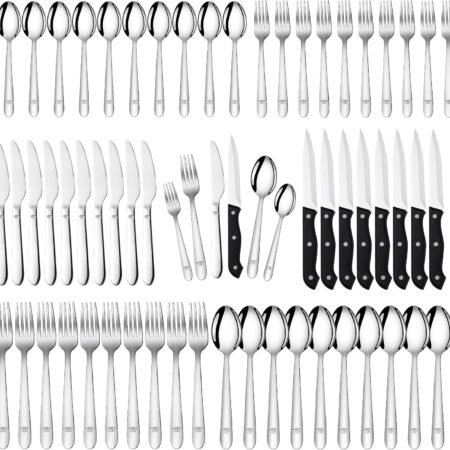 58-Piece Stainless Steel Flatware Set Service for 10