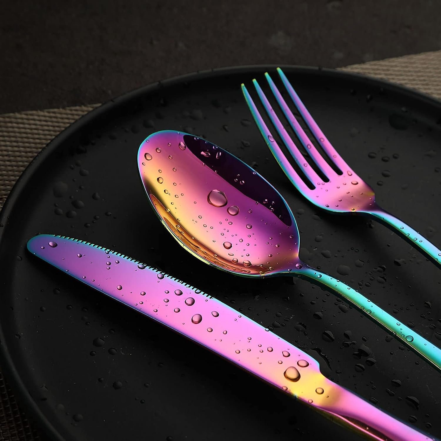 20-Piece Rainbow Stainless Steel Flatware Set Service for 4 - Image 2
