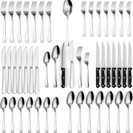 49-Piece Stainless Steel Flatware Set Service for 8