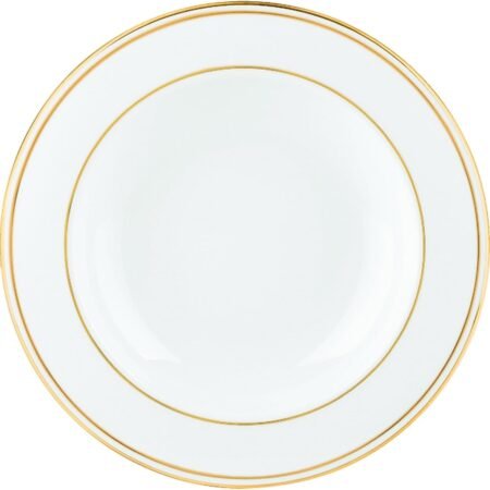 White Soup Bowl with Gold Rim