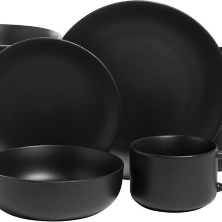 Black Matte 16-Piece Dinnerware Set