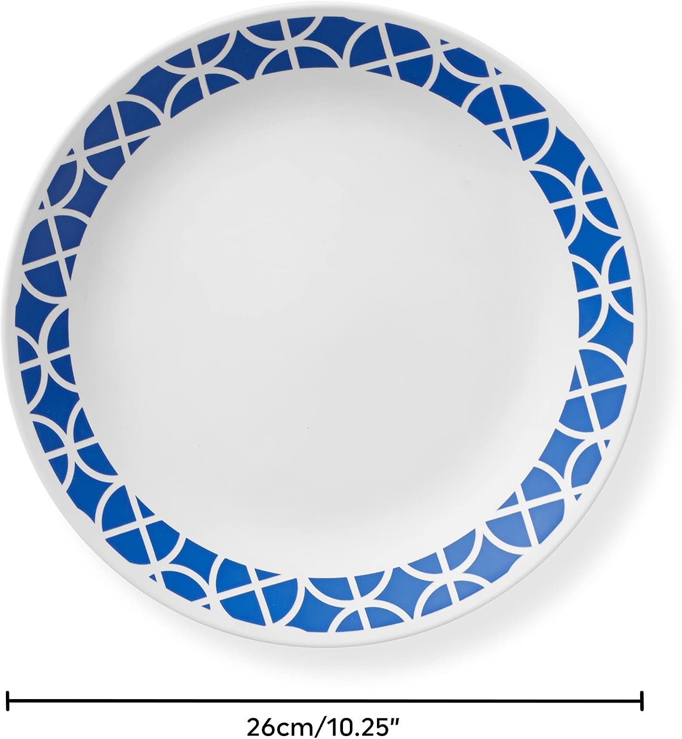4-Piece 10.25-Inch Cobalt Circles Glass Dinner Plates - Image 2