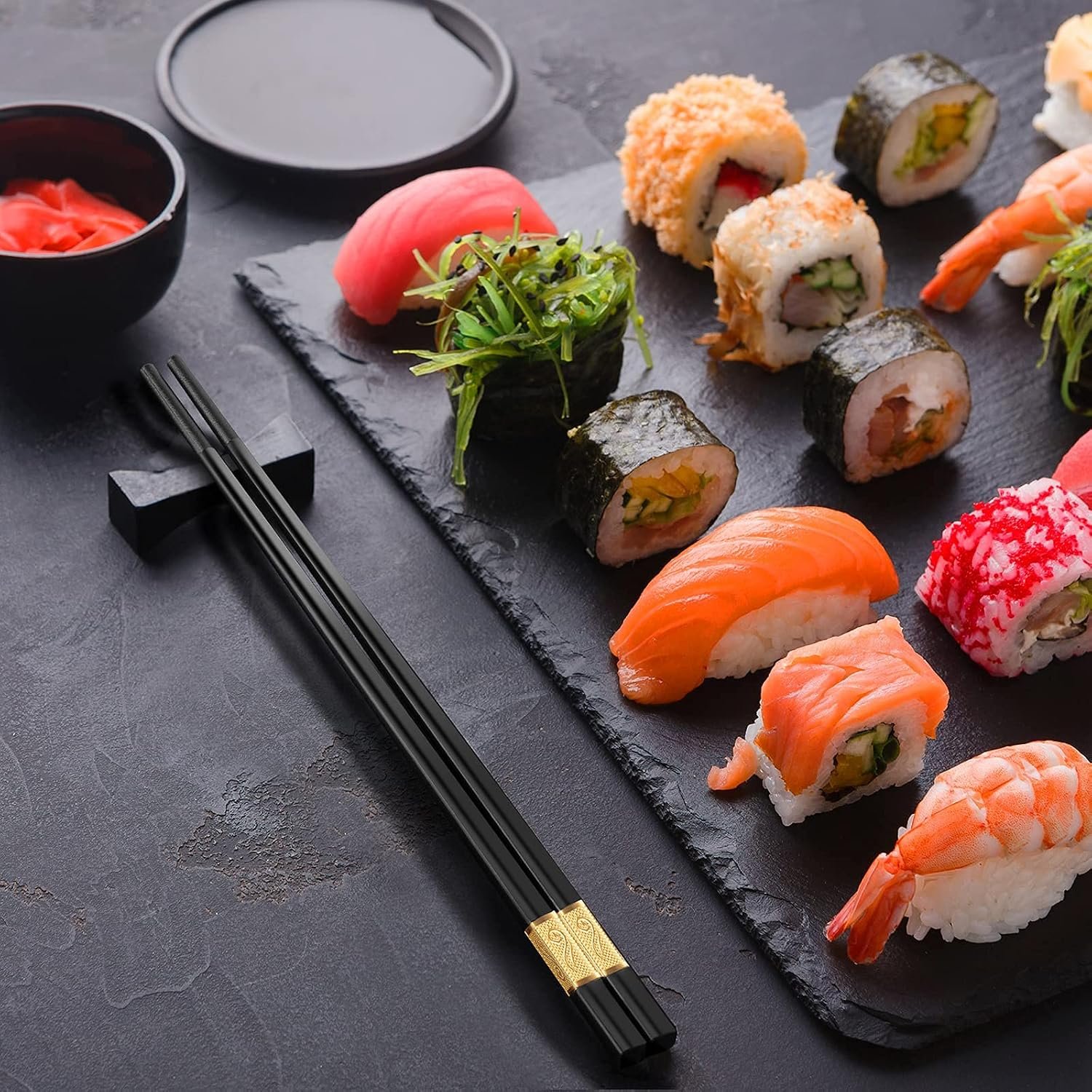 10-Pair 9.5-Inch Black Fiberglass Chopsticks - Image 2