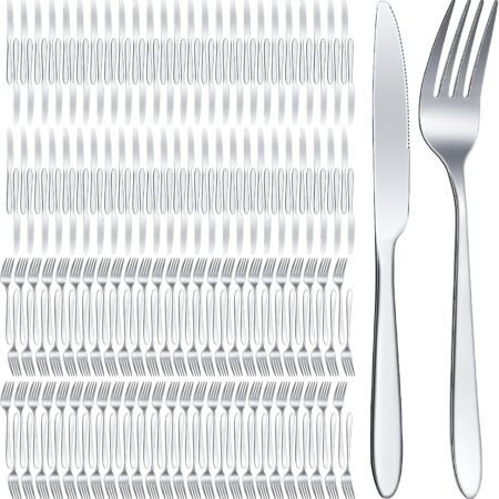 200-Piece Stainless Steel Fork and Knife Set