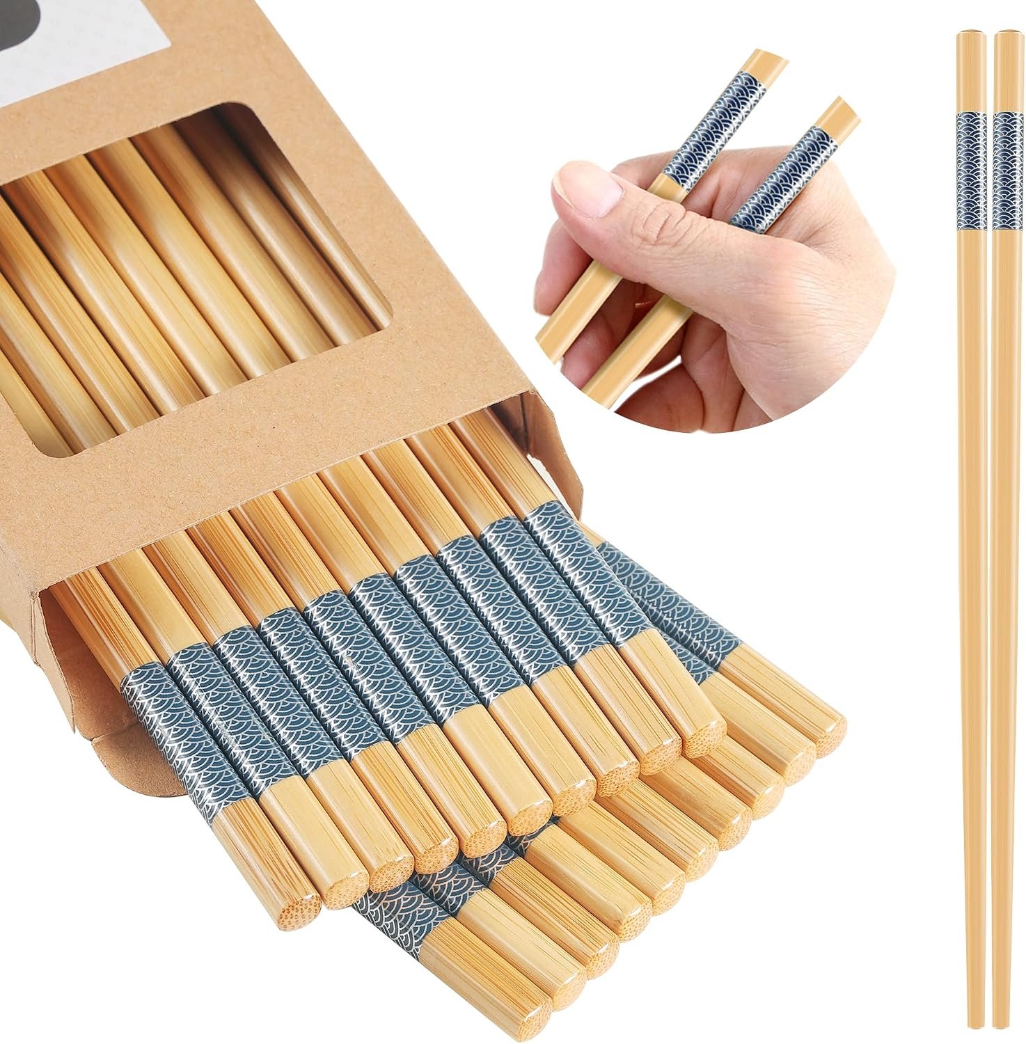 10-Pair Bamboo Reusable Chopsticks
