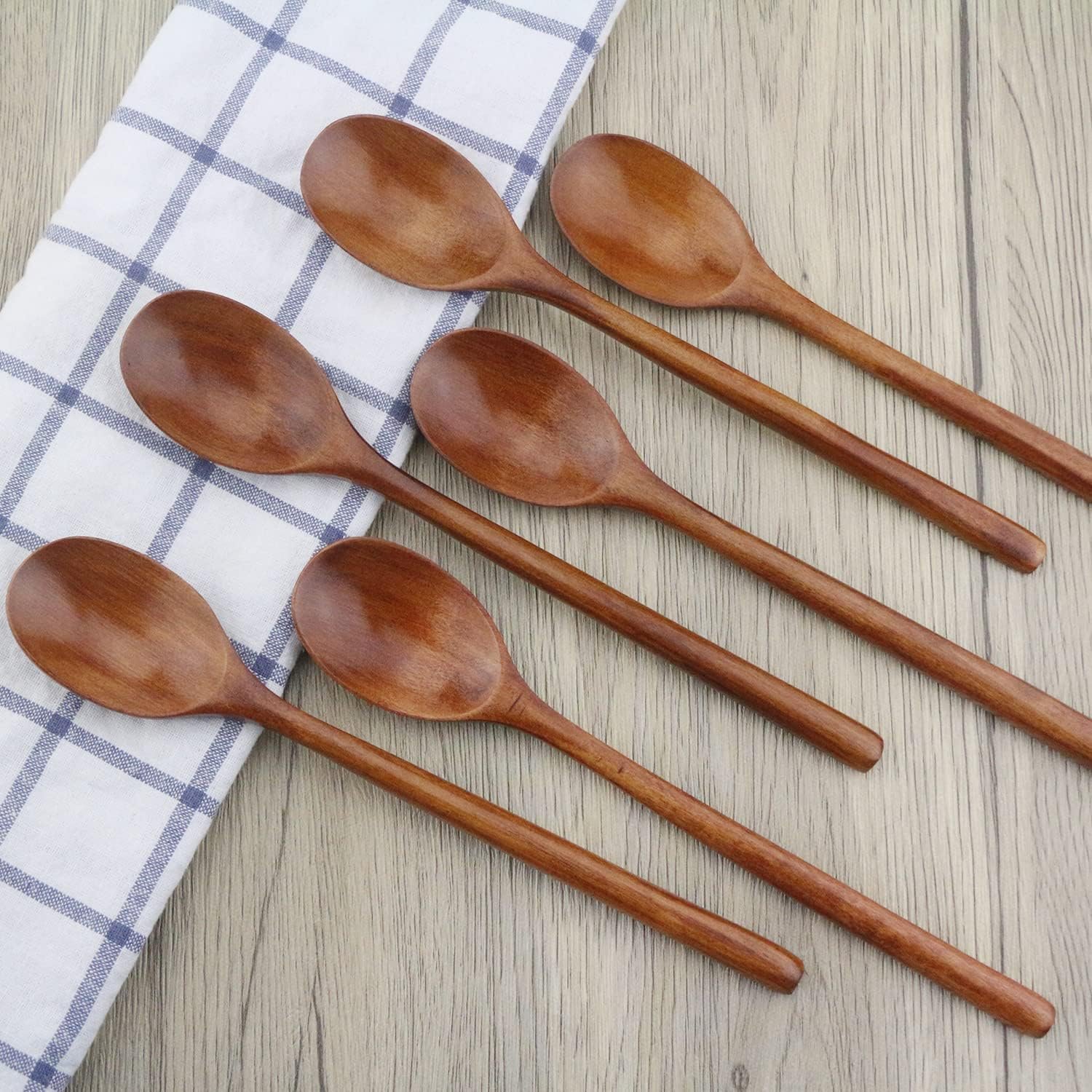 6-Piece 9-Inch Wooden Soup Spoons - Image 2