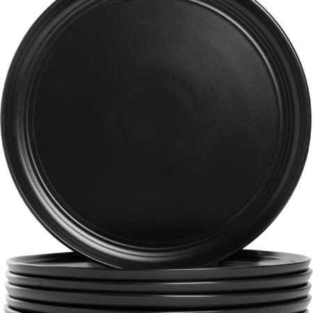 10.5-Inch Matte Black Dinner Plate Set of 6